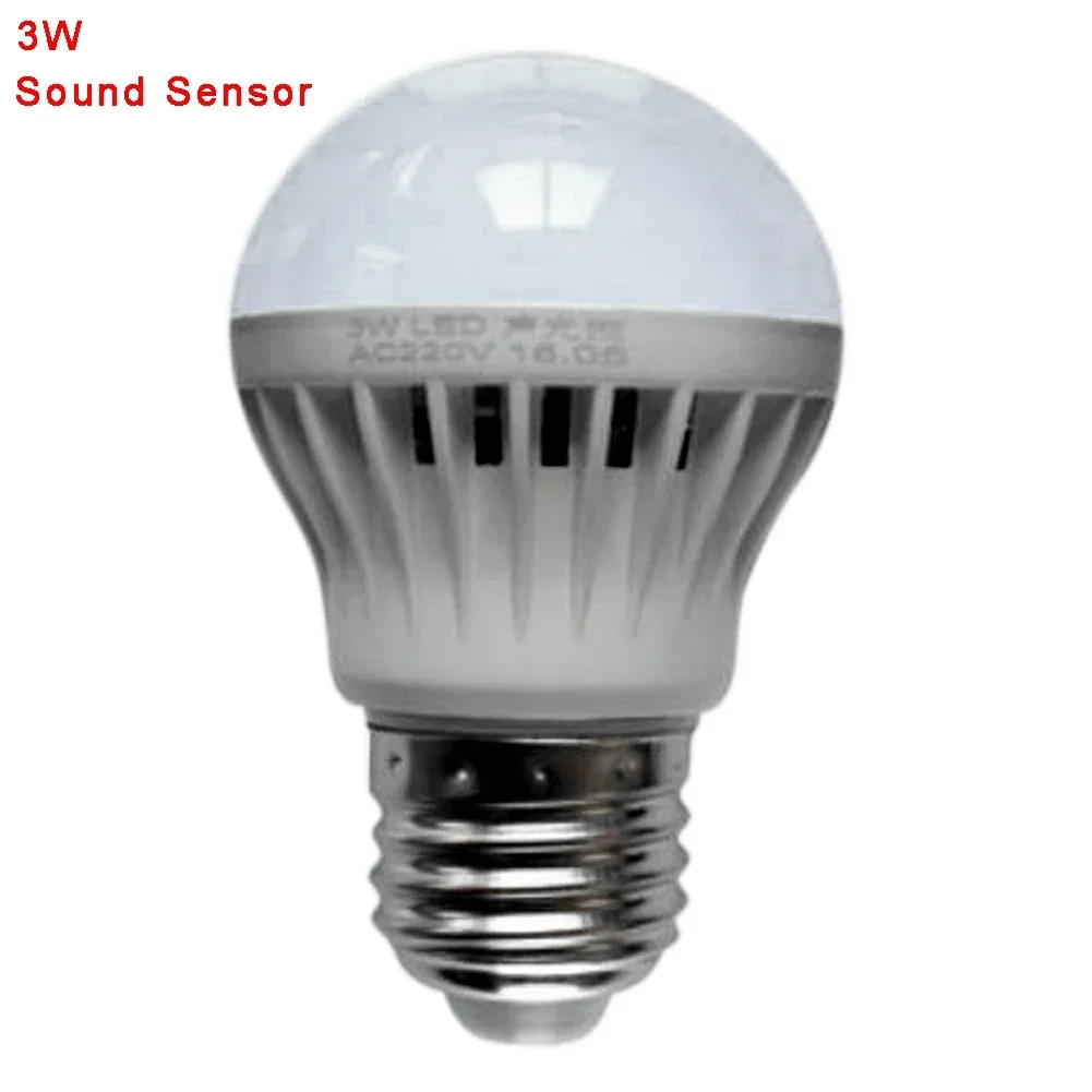 E27 220V LED 스마트 사운드 PIR 모션 센서 볼 라이트, 글로브 전구 복도 램프 3W 5W 7W 9W 180 도 라이트 빔 각도
