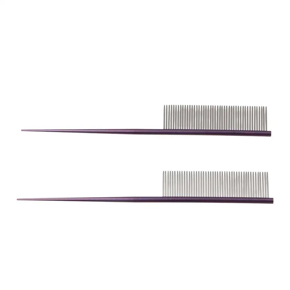 Stainless Steel Pet Flea Comb Dense Tooth Non-rust Dog Grooming Comb Colorful Pet Hair Comb for Dogs Puppy Cats