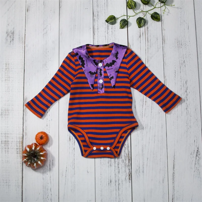 

Cute Pumpkin Print Hooded Jumpsuit for Infants Halloween Costume Romper with Long Sleeves 0-3 Years Unisex