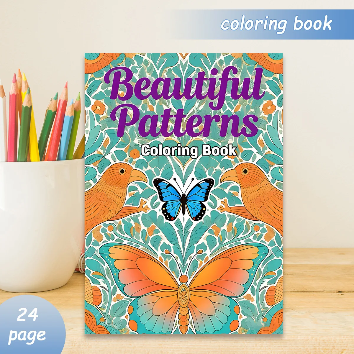 New Popular A4 Creative Pattern Coloring Book, Thick Paper Doodle Fill-in Notebook