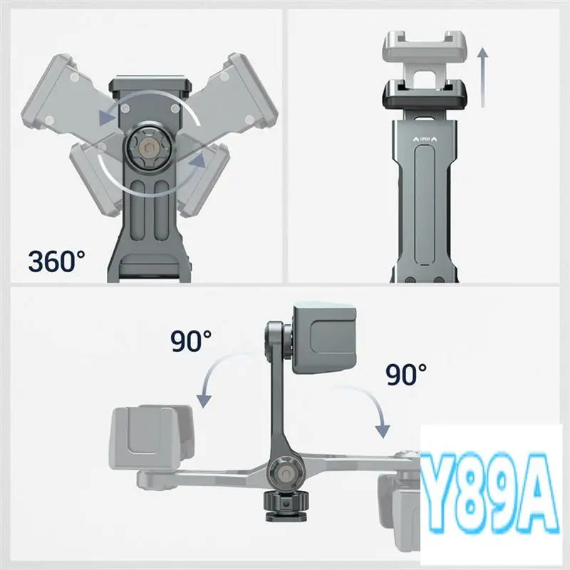 

GO-Camera Hot Shoe Phone Holder Monitor Tripod Adapter With Dual Cold Shoe For Iphone Samsung DSLR Camera Mic Fill Light