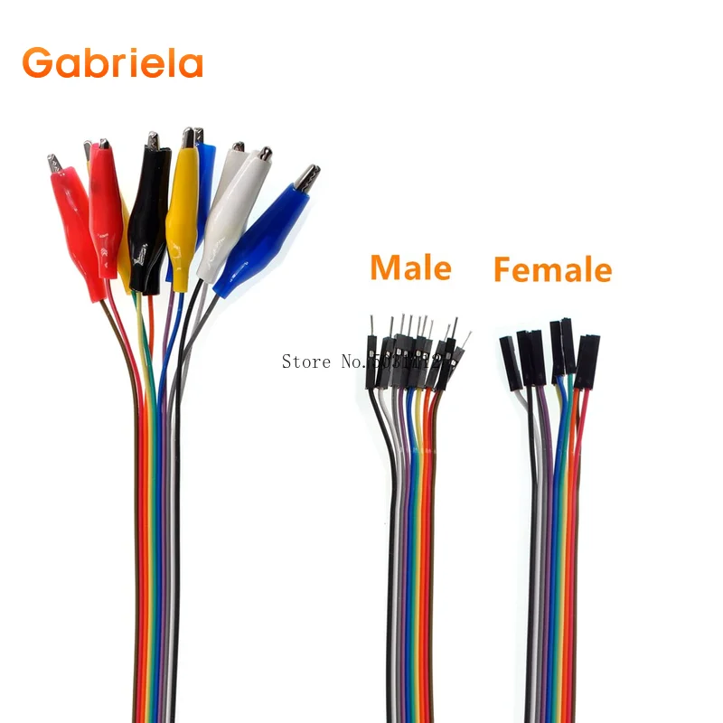 

20/30cm 10pin Double-end Alligator Clip jump Wire Male Female Crocodile Clip Test Lead Jumper Wire Line Cable for DIY Connection