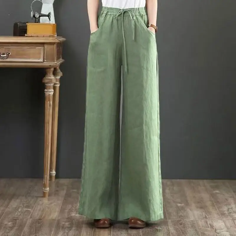 Women'S Loose Spring Summer 2024 New High Waist Wide Legs Slim Casual Trousers Fashion Trend Female Suit Straight Pants Z367