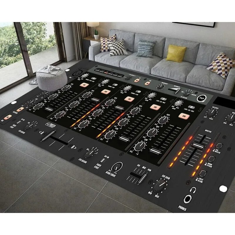 3D DJ Music Screen Keyboard Area Rug Carpet Rug for Living Room Bedroom Sofa Doormat Decoration Kid Play Non-slip Floor Mat Gift