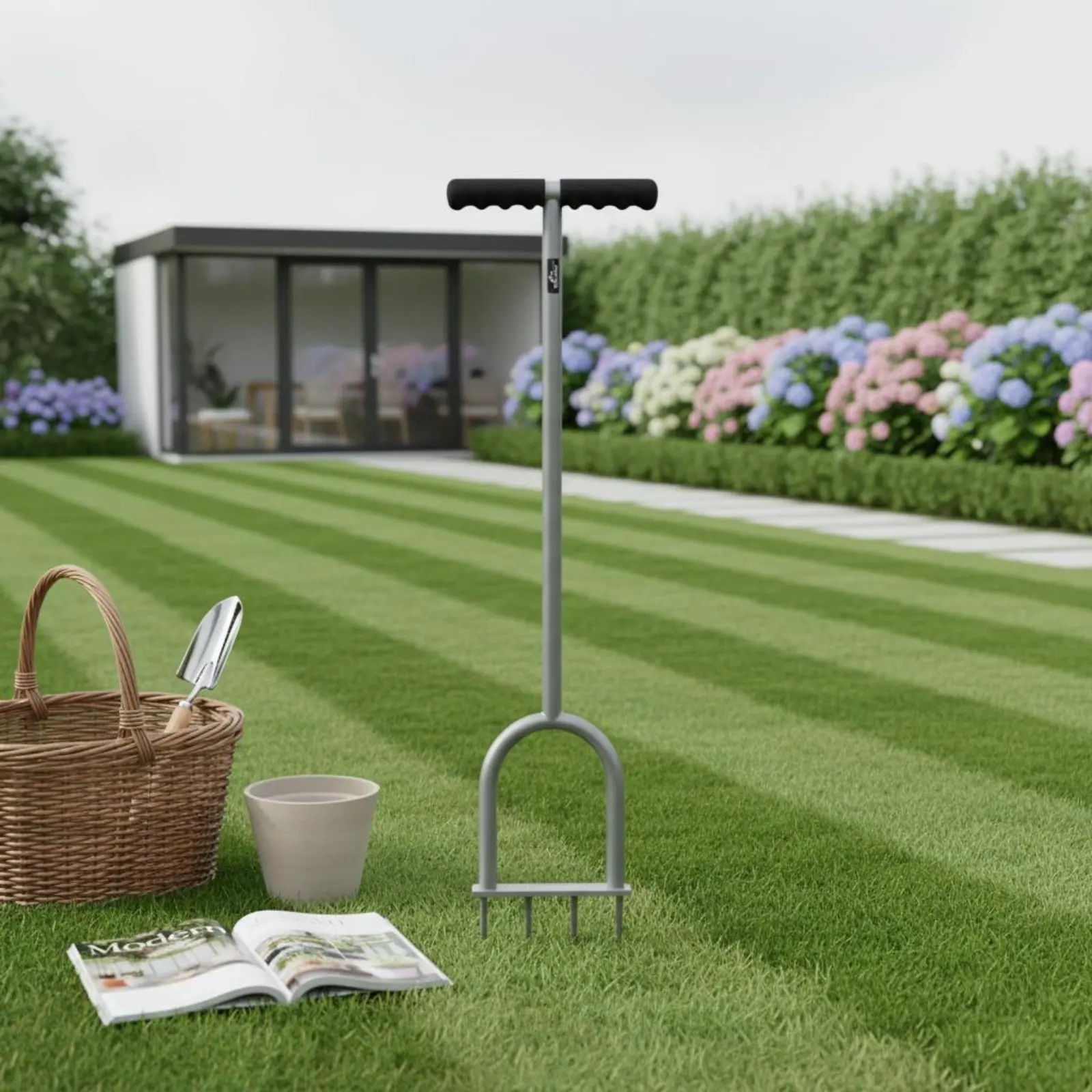 

Manual Lawn Aerator Improves Drainage Spike Aerator Tool Lawn Hole Puncher Long-Lasting Steel Build Rust Resistant for Yard