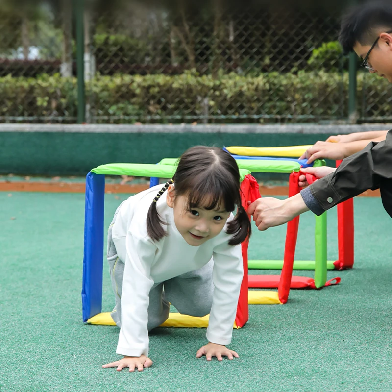 Juegos divertidos al aire libre para niños, marco de salto, agujeros de perforación, juguetes de integración sensorial, entrenamiento de jardín de