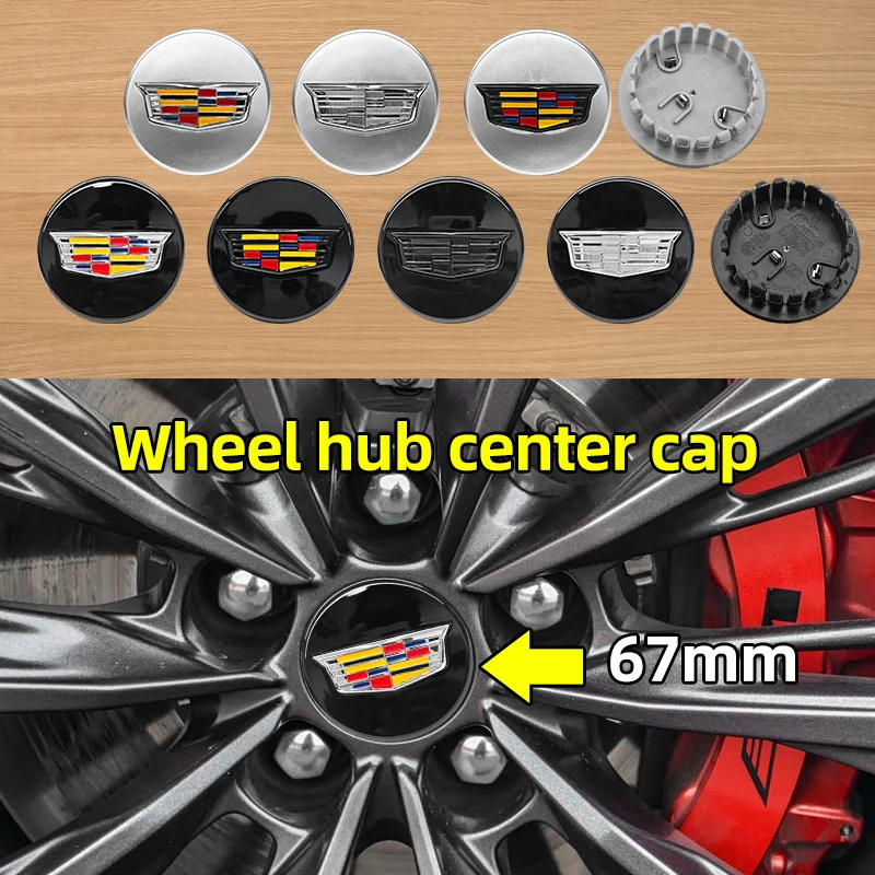 Capas de Centro de Roda 3D 67mm 4pcs Acessórios para Cadillac Escalade CTS CT5 XT5 XTS XLR BLS SLS STS ATS XT4 CT