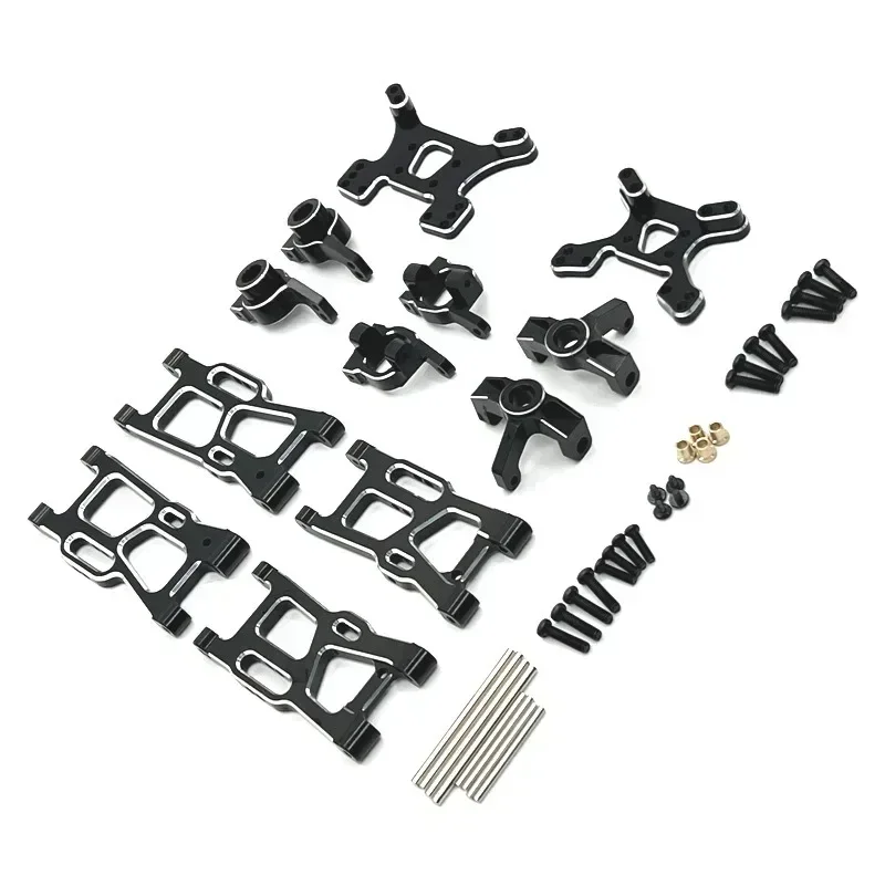 

FOR Wltoys 124008 124016-17-18-19 144001-02-10 Metal Suspension Arms Steering Cup Hub Carriers Shock Tower Set Upgrade Parts
