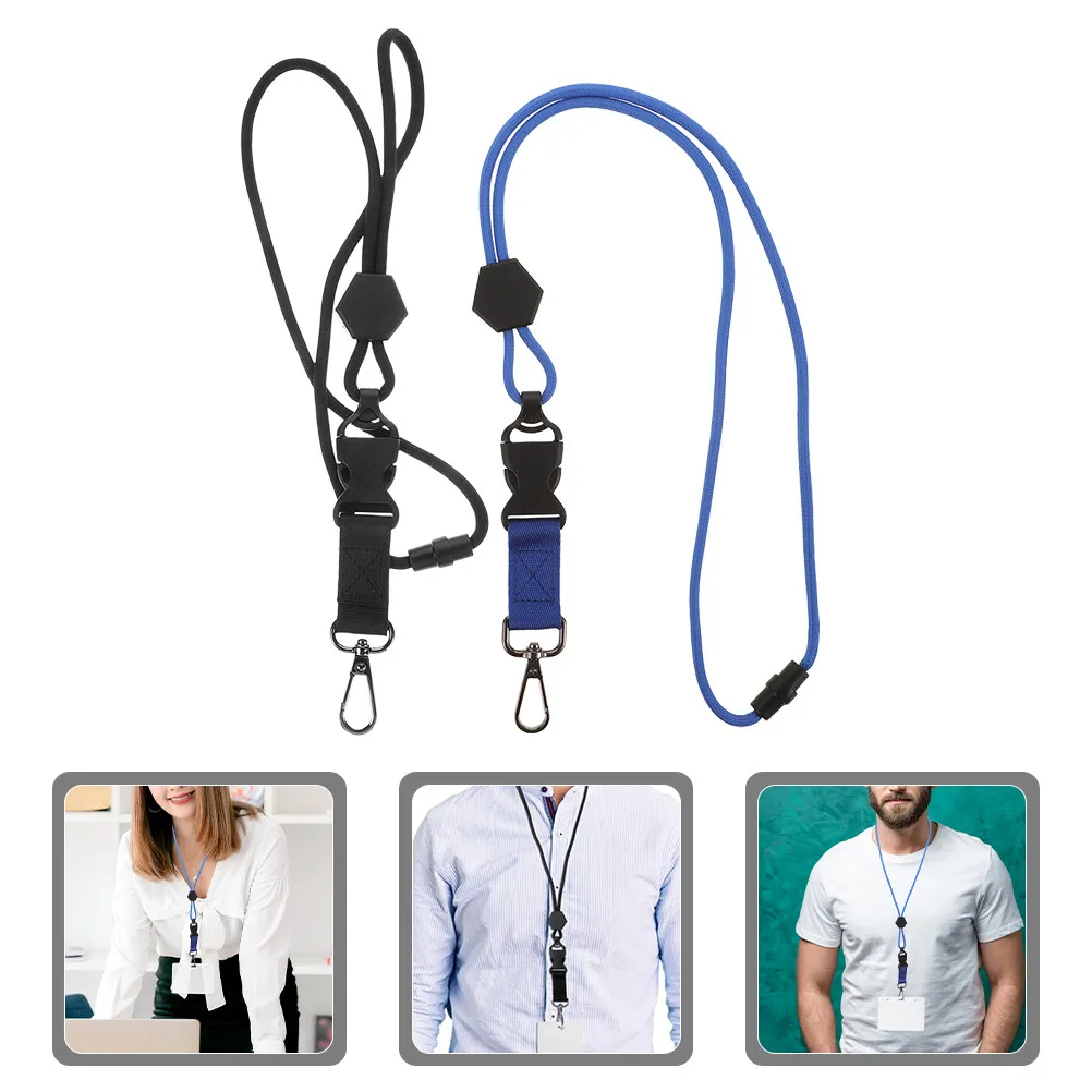 

2Pcs Heavy Duty Breakaway Lanyards Detachable Neck Cord Metal Hook Id Card Badge Keys Adjustable Lanyards for Id Badges