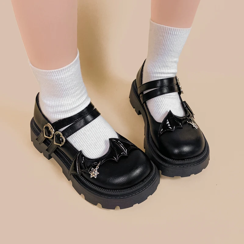 Amy and Michael 2022 Autumn Kawaii Lolita Mary Jane Shoes Lovely Girls Students Cosplay Shoes Women Pu Leather Platform Shoes