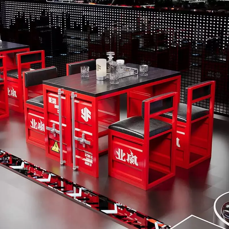 

Комплект мебели в индустриальном стиле: барный стол и стулья с диваном-кабинкой для бара, ресторана, уличной зоны. Коммерческая мебель.