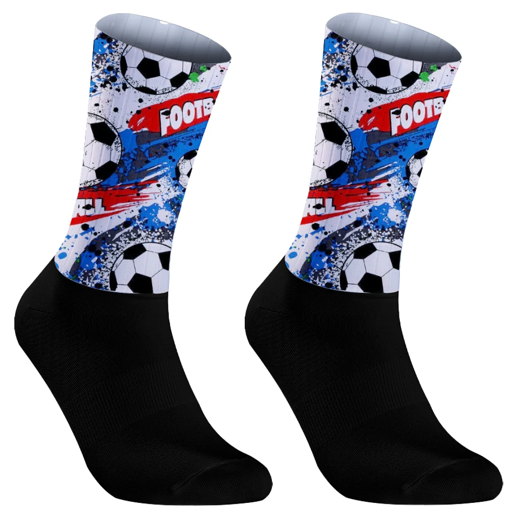 Chaussettes de sport de compression respirantes pour hommes et femmes, chaussettes de cyclisme professionnelles, chaussettes de football de course de flotte de vélo