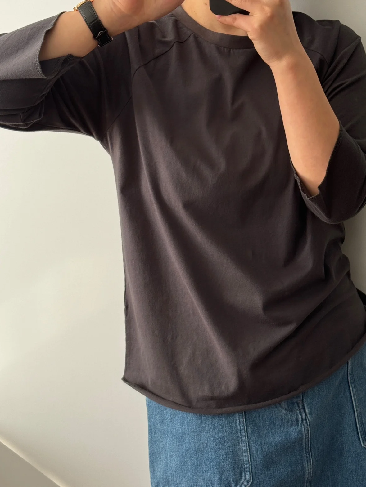 

Удобная футболка средней длины 2024, новинка ранней весны, в японском стиле, мягкая, эластичная, с нестандартным кроем.