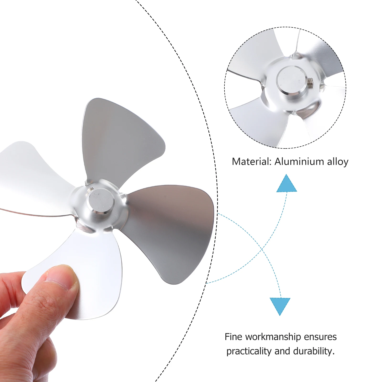 

Aluminum Alloy Fan Blades for Wood Stove Fireplace Heat Powered Silent Sturdy 4-Blade Design Replacement Parts Warm Air