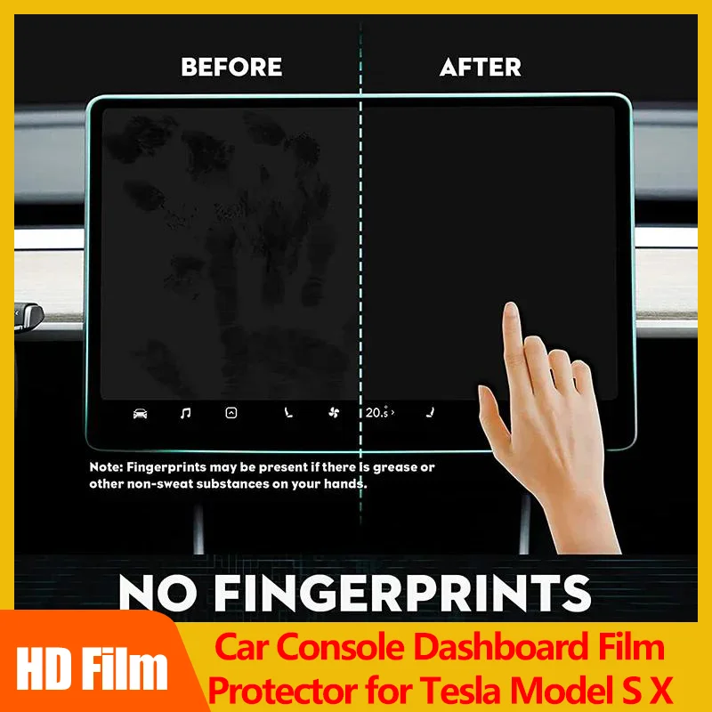 Car Console Dashboard Screen Protector Film for Tesla Model S X LCD Navigator No Fingerprints Anti-Scratch Interior Accessories