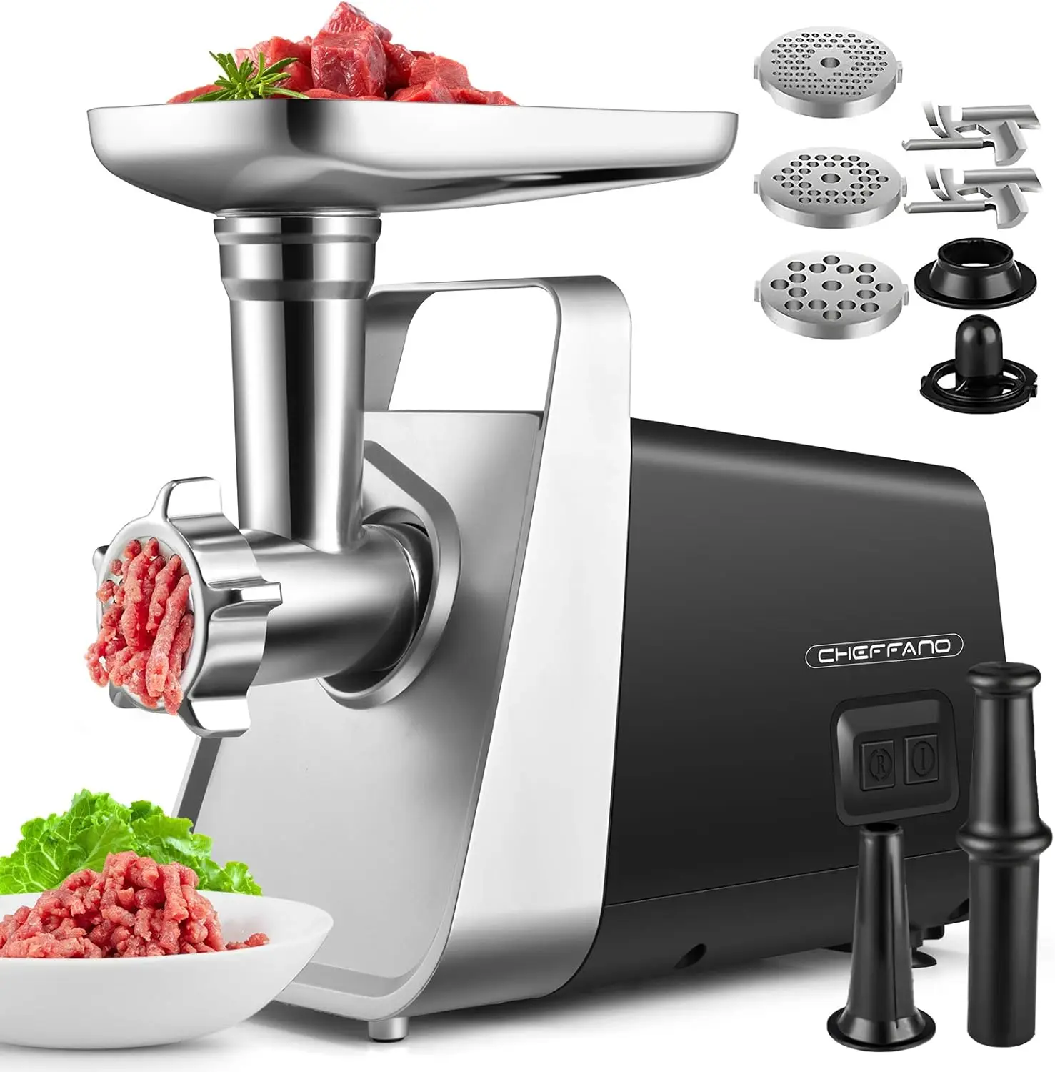 Meat Grinder Electric, 350W[2000W Max] Electric Meat Grinder, Molino De Carne, Meat Mincer with Stainless Steel 2 Blade