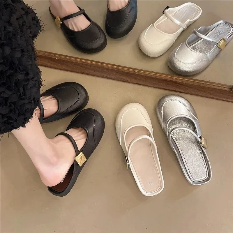 sandalias-vintage-francesas-de-bico-quadrado-com-tira-no-tornozelo-material-sintetico-flexivel-sapatos-planos-de-cor-solida-confortaveis-para-praia