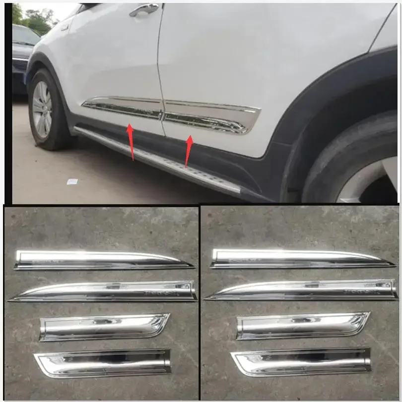 

For Kia Sportage R 2009 2010 2011 2012 2013 2014 2015 2016 Chrome Body Side Door Molding Cover Trim 4pcs