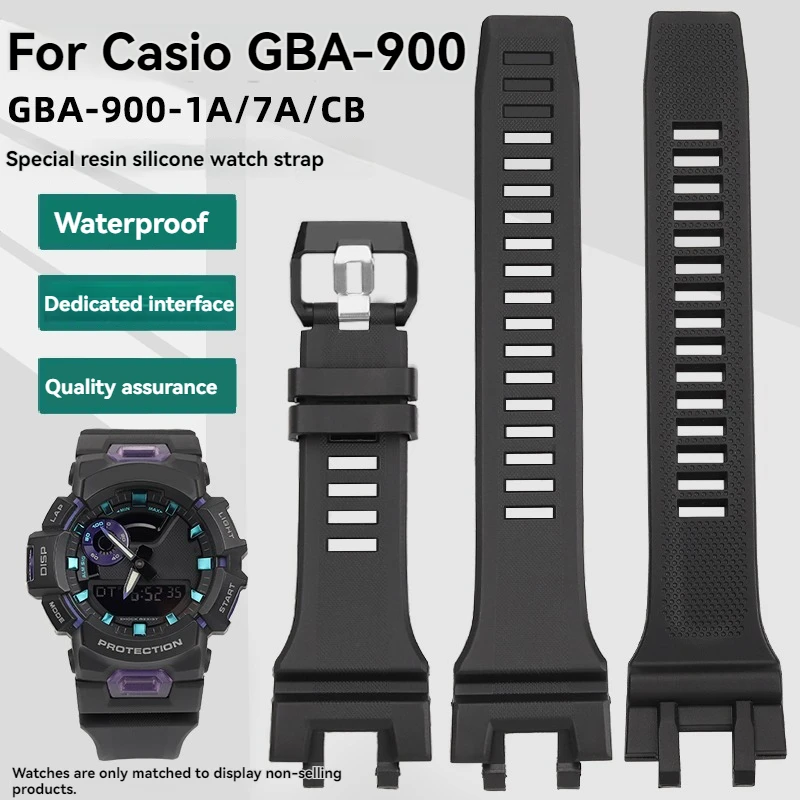 اكسسوارات الساعة ل كاسيو GBA-900 الرجال حزام الرياضة سوار مقاوم للماء GBA 900 الراتنج استبدال بولي TPU سيليكون حزام الساعات