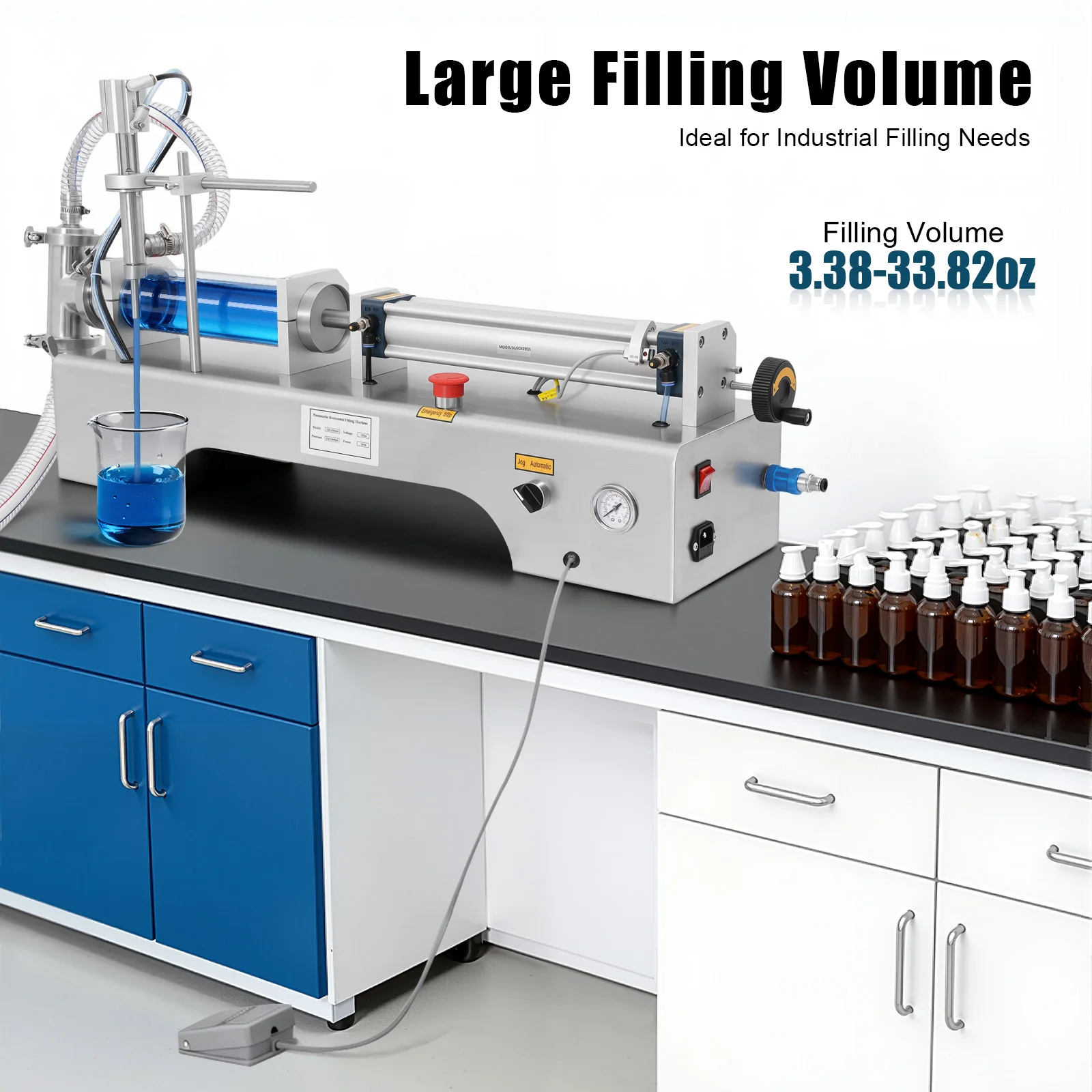 100–1000 ml horizontale pneumatische Flüssigkeitsfüllmaschine, quantitative automatische und steuerbare Füllung, für Saft- und Bierkosmetik – Detail 4