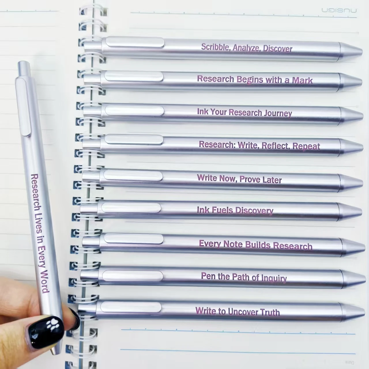 

10/20 шт., гравировальная ручка с парусной фразой для исследования, выдвижная шариковая ручка для ежедневных офисных канцелярских принадлежностей