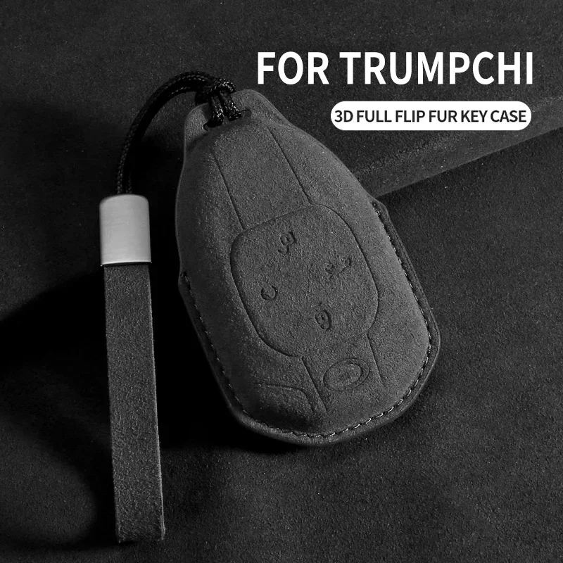 For Trumpchi GAC 2021 Empow J11 J12 J13 J14 J15 J16 GS8 Suede Car Key Case Cover Protector Shell Holder Keychain Accessories