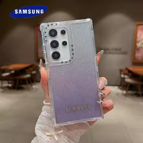3 in 1 Clear Shell Samsung Galaxy S24 S23 Plus Ultra FE S22 S21 A32 A33 A34 A51 A52 A53 A71 A72 A73 Gradient Transparent Case
