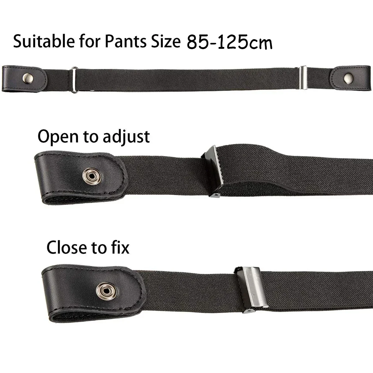 Women\'S Belt Simple  Fashionable Elastic Lazy Men\'S Belt Woven Invisible And Seamless Unisex Jeans Length Adjustable Belts