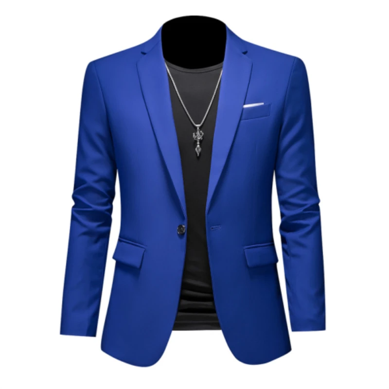 

15-color boutique fashion suit 6XL men's slim groom wedding suit jacket business office suit casual solid color suit jacket
