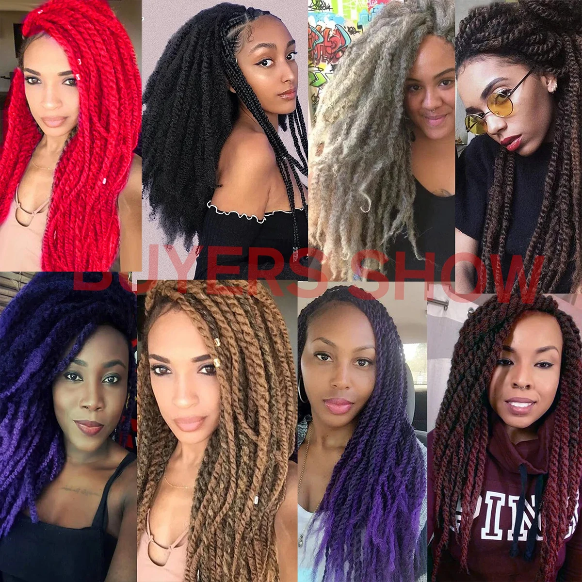 Kinky Marley Braiding Hair 18Inch Synthetic Pre-Separated Afro Kinky Twist Crochet Hair Extension For Faux Locs Marley Braids