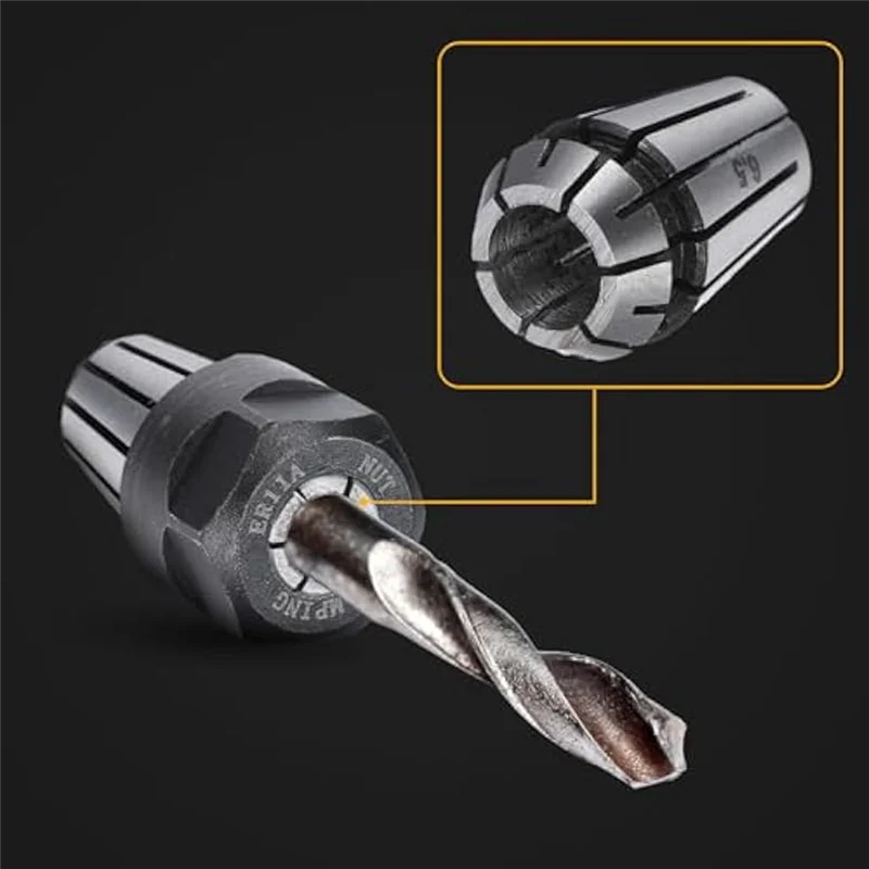 

ER11 Spring Collet Set M14 Thread Collet Clamping Nuts Collet Set For CNC Engraving Milling 19 PCS As Shown Metal