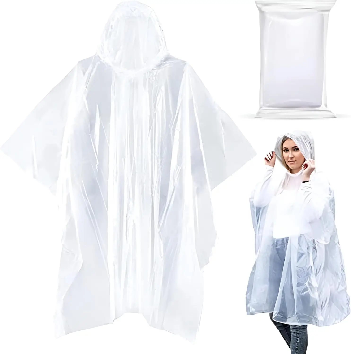 

Emergency Disposable Rain Ponchos for Adults 20-Pack – Waterproof with Hood Lightweight Unisex for Camping Hiking Travel