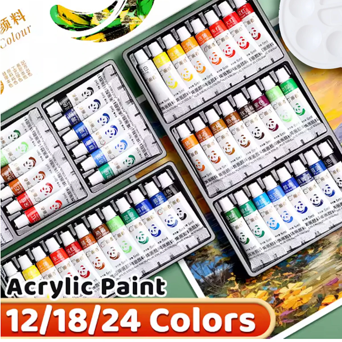 Acrylic Paint Set of 5ml Bottles,Non Toxic Acrylic Paint No Fading ,for beginner Kids Adults Artists Painting