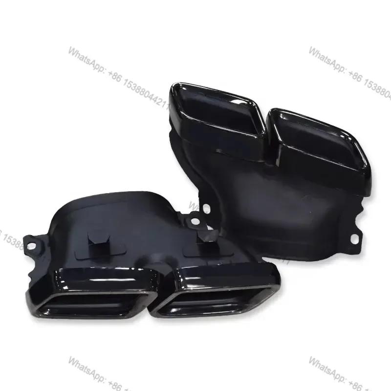 Hot Sale Black Stainless Steel Exhaust Pipe Exhaust Tip Muffler Tip for 14-18 W205 C180 C200 C260 C300 Modified C63 Diffuser