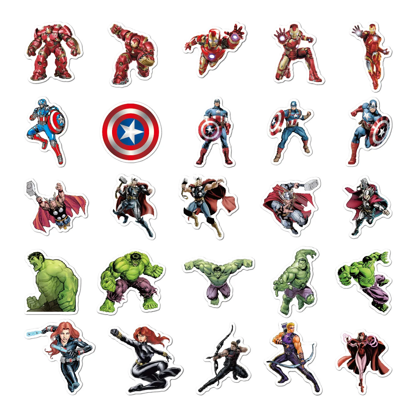 100PC Hot Toys Superhero Stickers America Captain Flash Spiderman Groot Skateboard Luggage PC Decoration Stickers(4.8