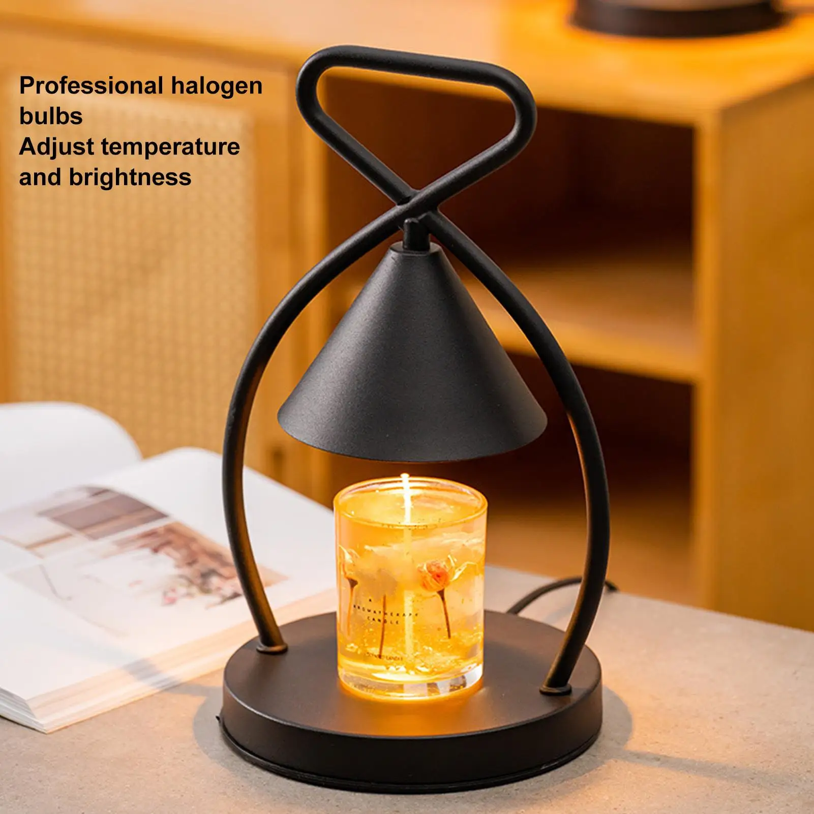 GU10 Metal Candle Warmer with Adjustable Brightness - Top Down Melting, 110-220V Iron Lamp for home Use