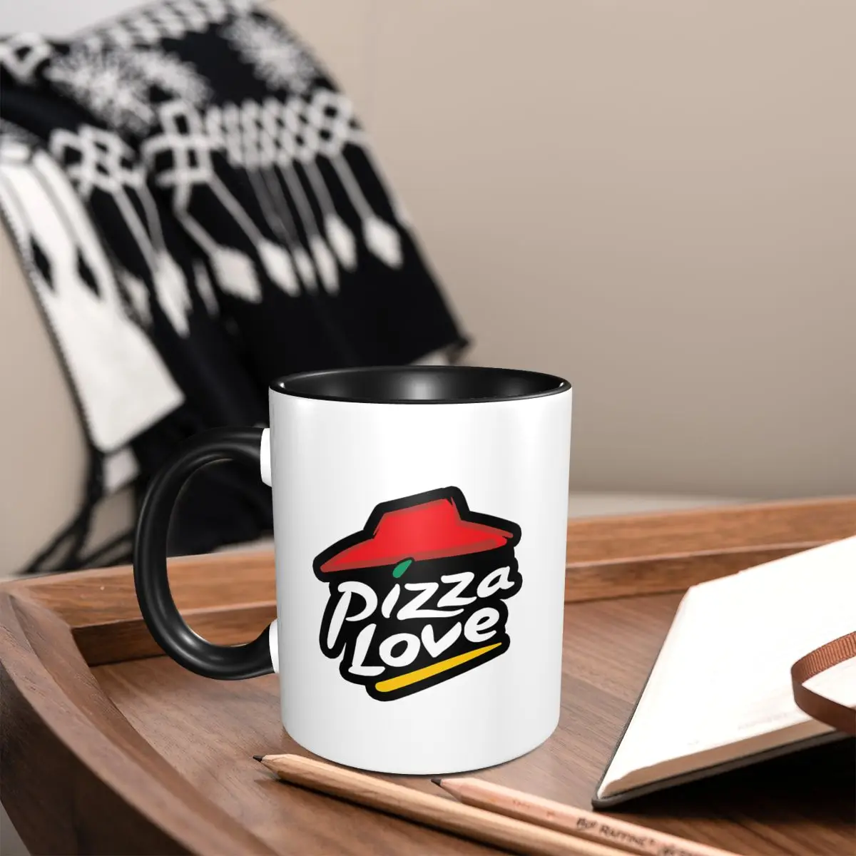 Pizza Love Pizza Hut Funny Parody Mug Funny Ceramic Coffee Cups Tea Mugs Milk Cup Drinkware Gifts for Friends