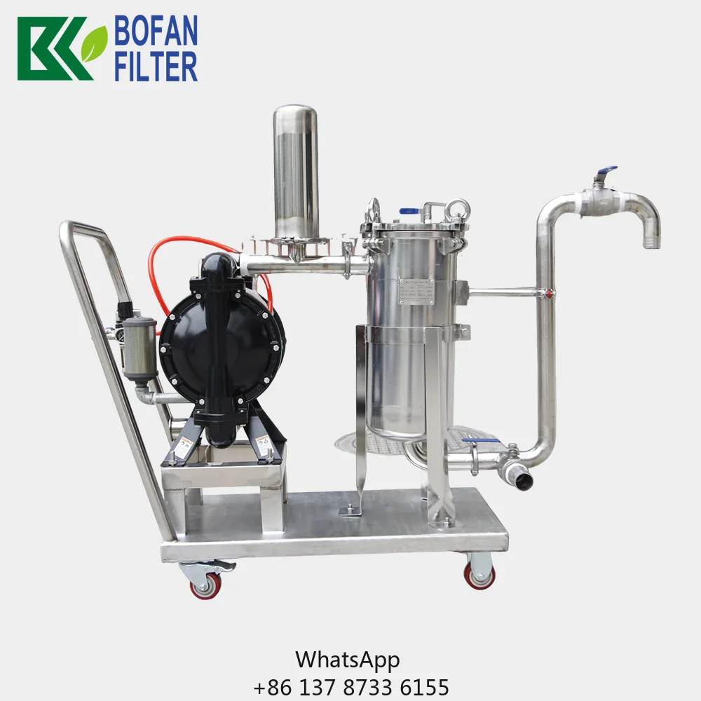 New Movable Bag Filter Machine Size #01 Stainless Steel 304/316 Equipped Large-Flow 2-Inch Pneumatic Diaphragm Pump Widely Used