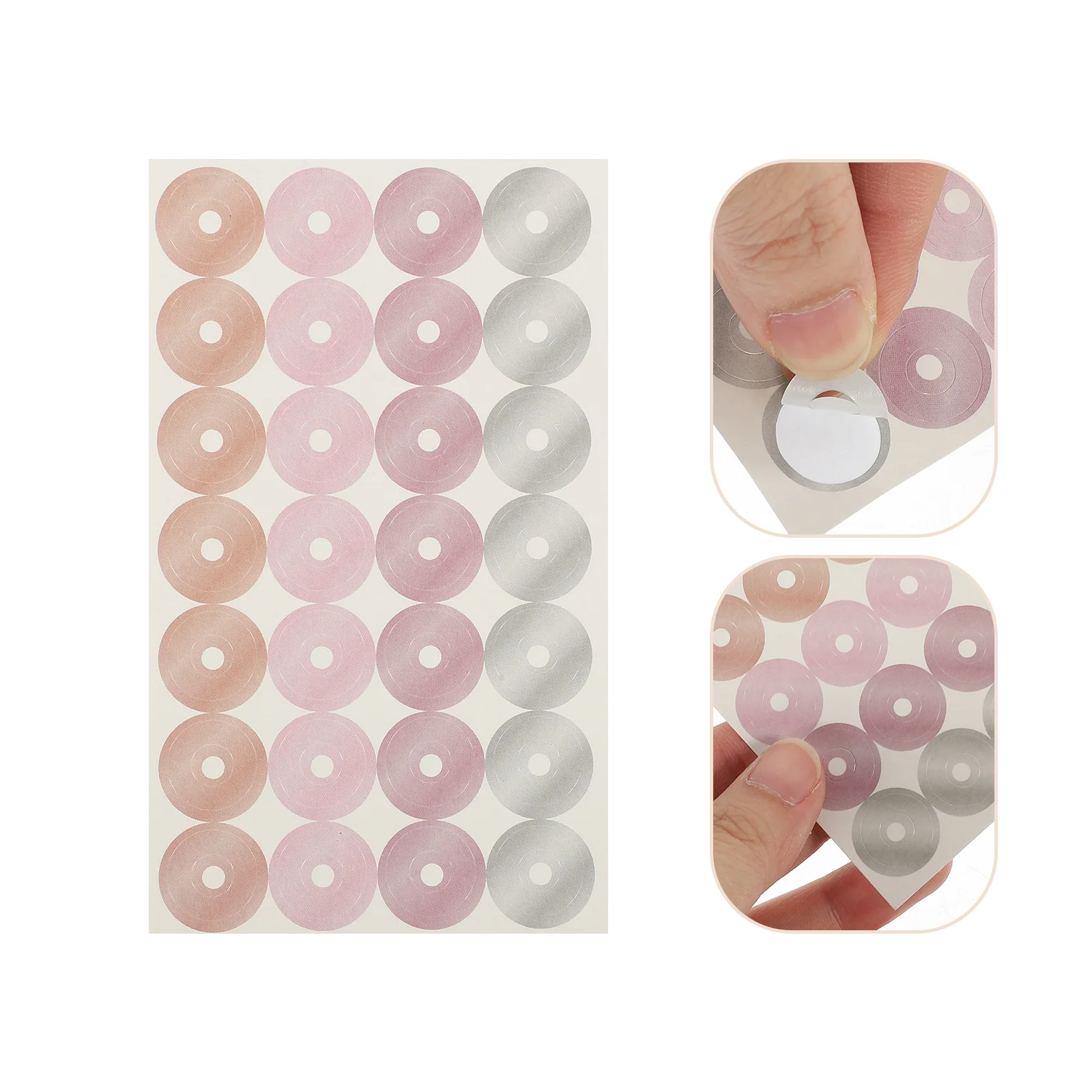 16 Sheets Round Loose-leaf Paper Patch Hole Protection Sticker Repair Punch Reinforcement Label Office Labels Stickers