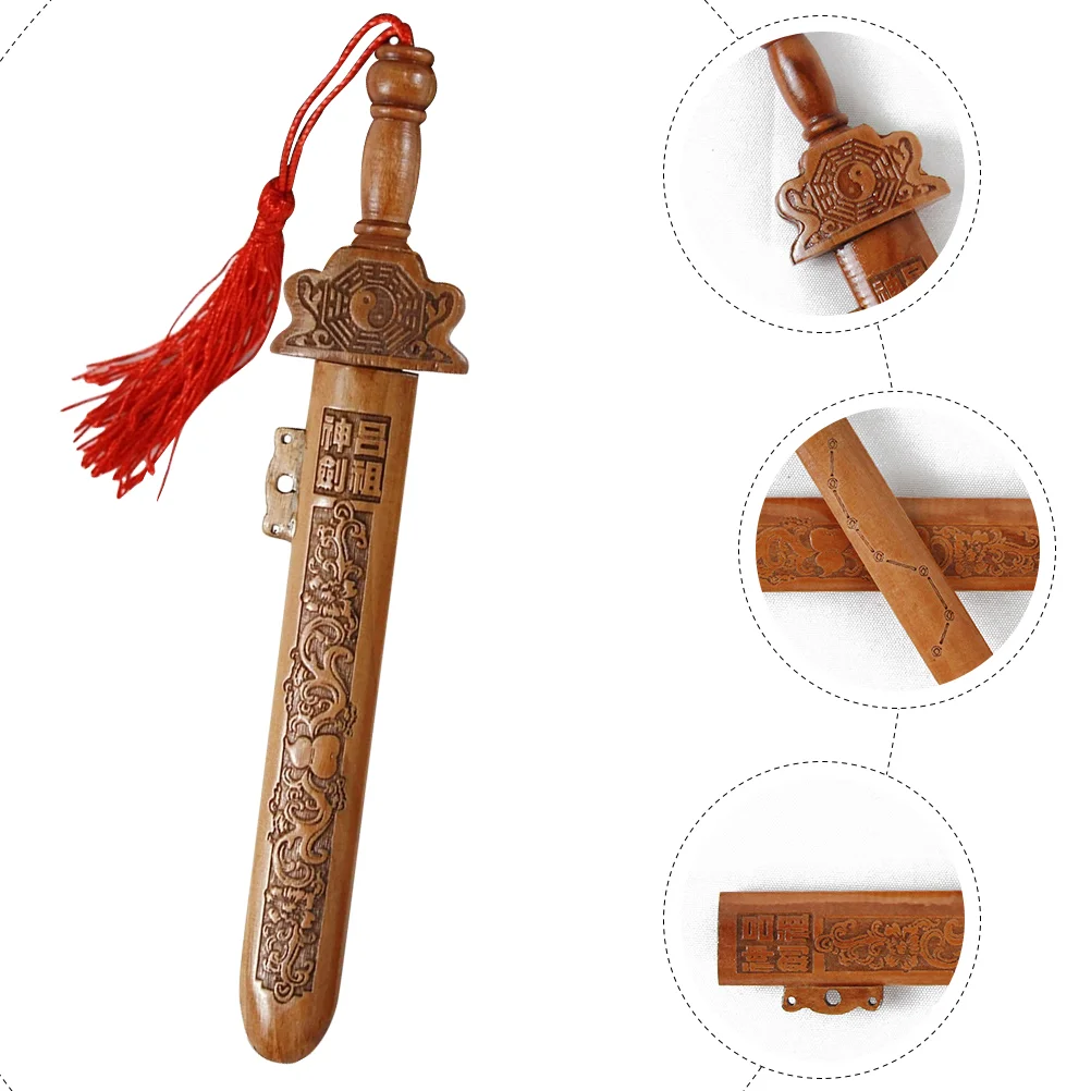 Sword Feng Shui Ornaments Knife Pendants Toy Retro Exorcism Evil Spirits Craft Wooden Amulet