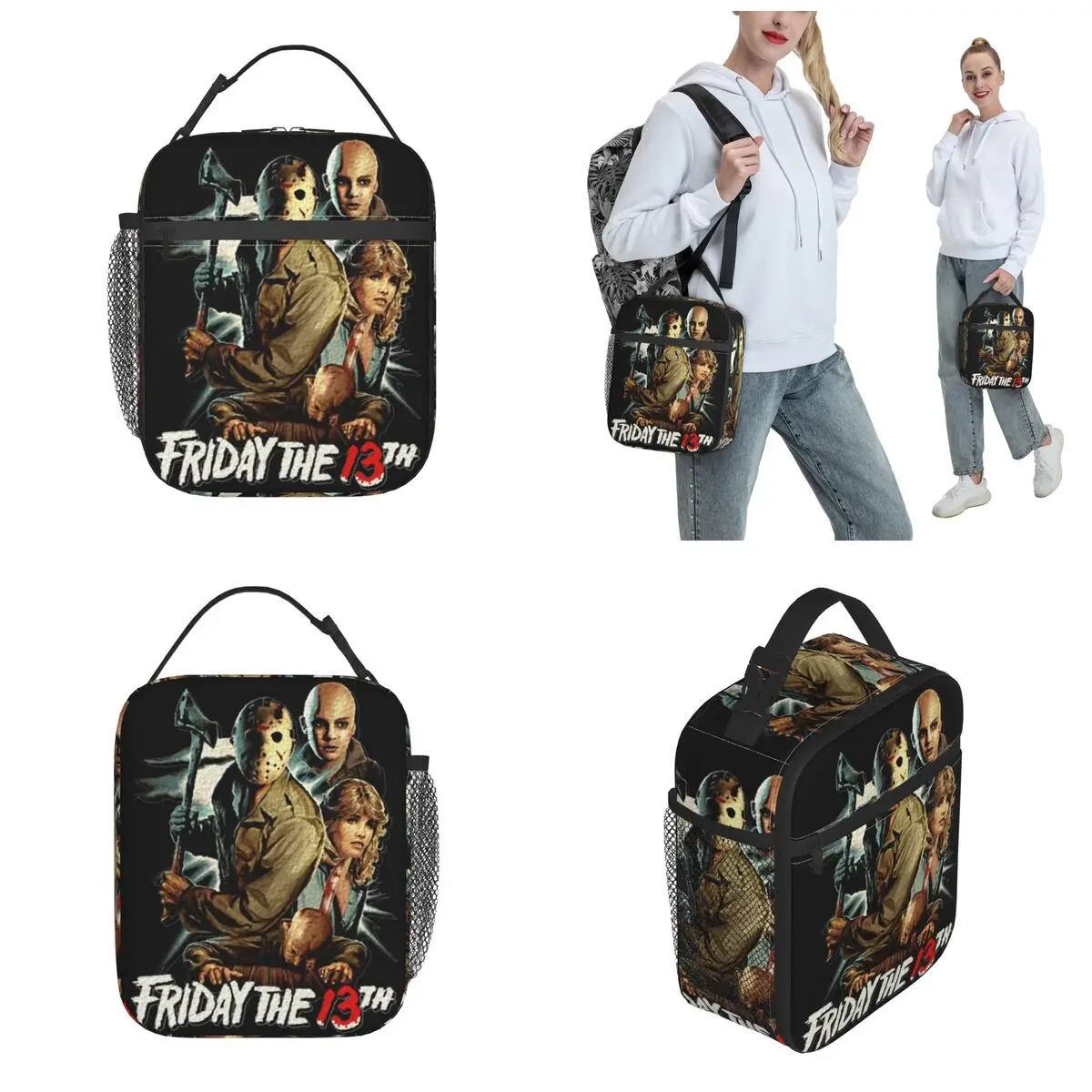 Jason Voorhees Friday 13th Insulated Lunch Bag Horror Movie 2024 Storage Food Box Portable Thermal Cooler Bento Box School