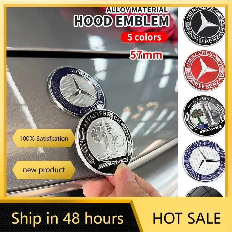 

1 шт. 57 мм эмблема на передний капот автомобиля, наклейка на капот, наклейка, Стайлинг для Mercedes benz A B R G Class GLK GLA w204 W251 W463 W176