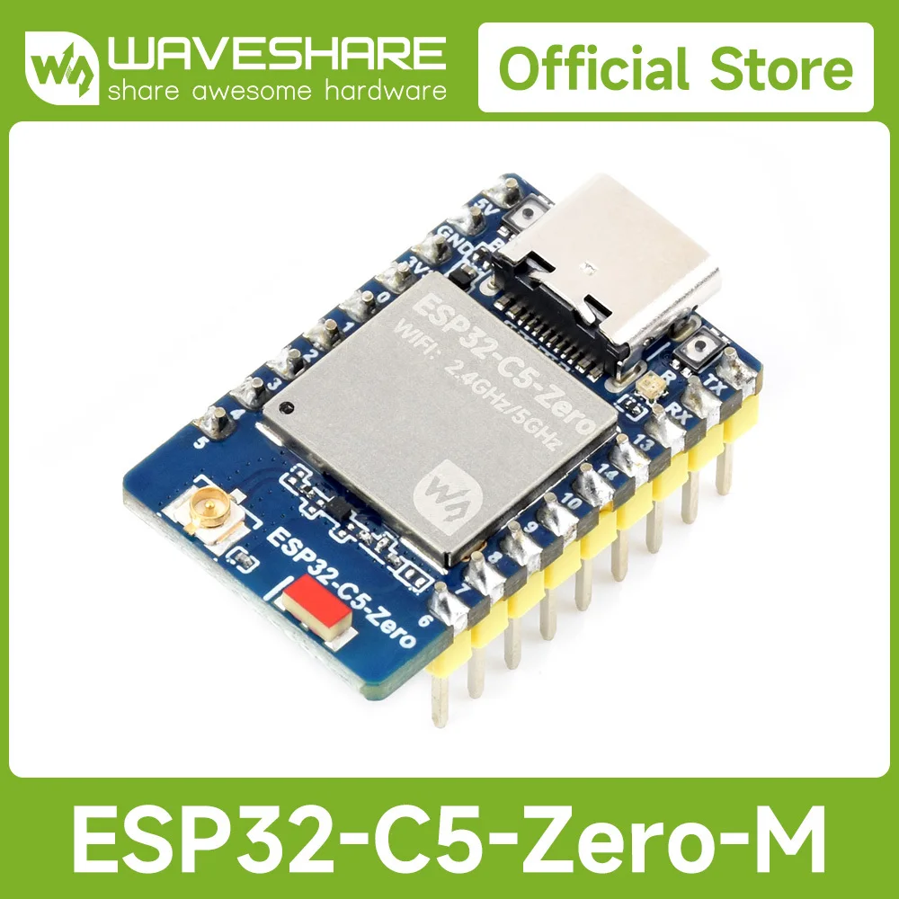Waveshare ESP32-C5 Mini Development Board, Equipped With 32-bit RISC-V Processor, 2.4GHz/5GHz Dual-band Wi-Fi 6 And Bluetooth 5