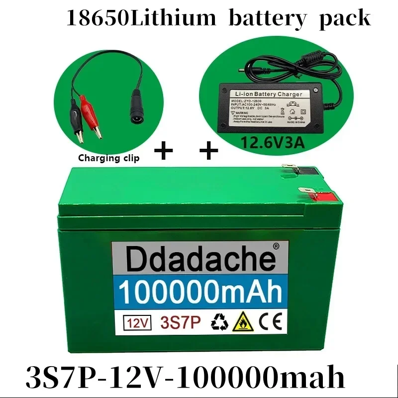 

100New 12V 3S7P Lithium Ion Battery100Ah Is Suitable for Outdoor Lighting of Agricultural Sprayer Sound Reserve Battery+ Charger