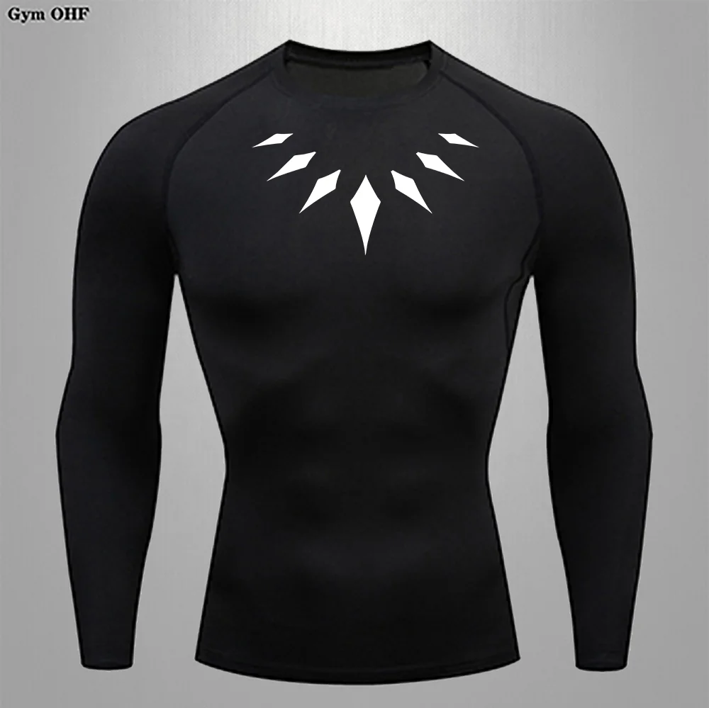 Compression Shirts Of Men Printed Jujitsu Sweatshirt Cycling Long Sleeves Training Sports Fitness  Yoga Quick Dry Tees Baselayer