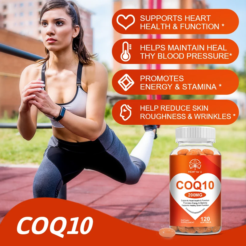 Super High Absorption Coenzyme Q10 Capsule COQ10 for Heart and Blood Vessel Cardiovascular Health for Old Man Heart Health