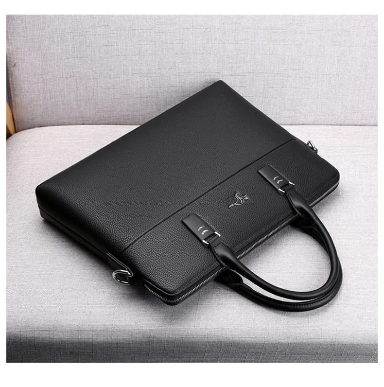 Briefcase men's genuine leather business men's bag handbag single shoulder large capacity casual cowhide crossbody computer bag