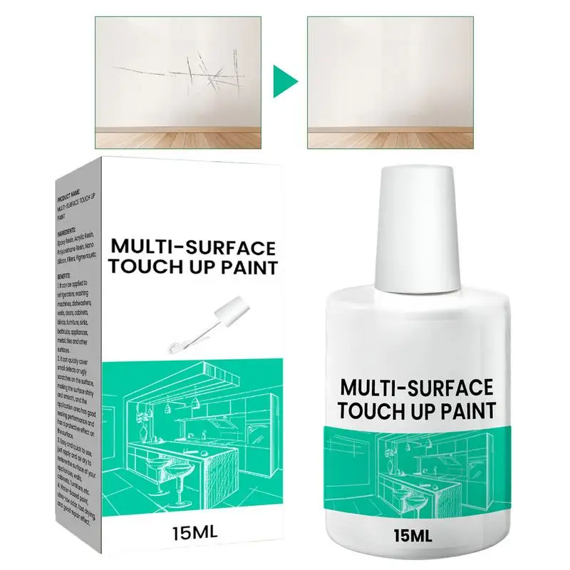 

White Walls Paint Small Brush Wall Repair Paint White Scratch Repair Multi-Surface Paint With Brush Small Brush Wall Repair