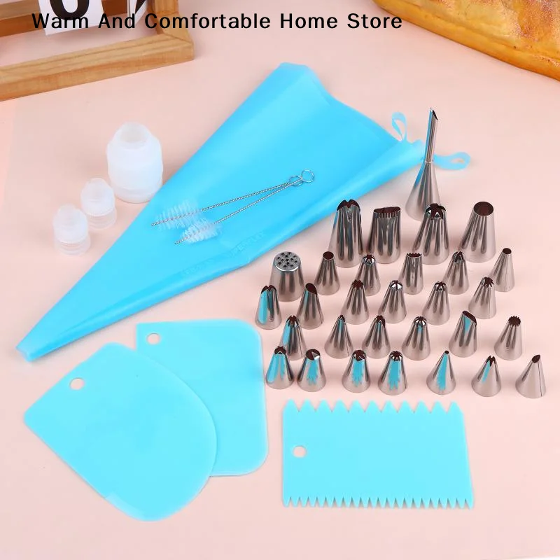 【w】34-36-37-pecas-ferramentas-para-decoracao-de-bolos-bicos-de-confeitar-para-glace-e-creme-sacos-de-confeiteiro-bicos-de-aco-inoxidavel