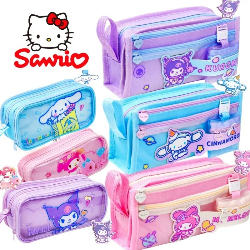 

Sanrio My Melody Kuromi high aesthetic creative student pencil case stationery box Cinnamoroll cartoon pencil bag large capacity